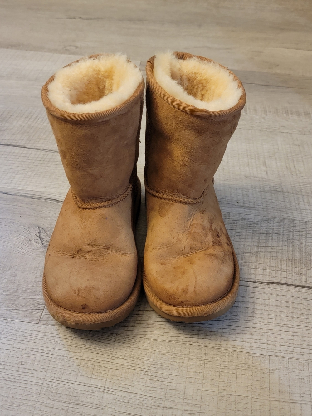 UGG Kids Classic Short Shearling Boots - Chestnut